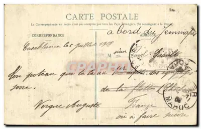 Casablanca — Visite du Général Lyautey au Camp des Sénégalais — Édition J. Houssaire — Verso