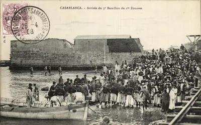 Casablanca - Arrivée du 3e Bataillon du 1er Zouaves