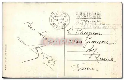 Ostenda — Pomnik żołnierzy i cywilów zginących dla Ojczyzny — ufundowany 2 września 1922 — Rewers