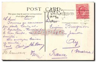 Londres — Fleet Street — LL. — Éditeur Liverpool Post & Mercury, n° 100 — Verso