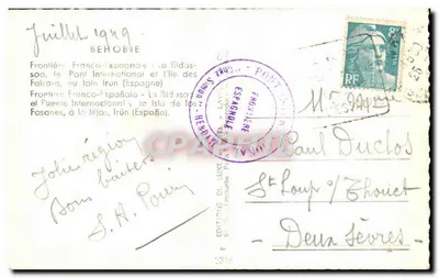Ponte internacional de Irun — Estel — Edições de Laval — Verso