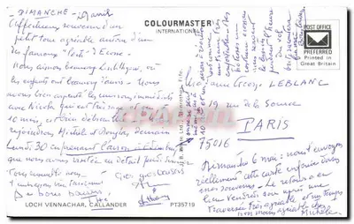 Loch Vennachar — vista lacustre com colinas — J.B. White Ltd., St. Fife — Verso