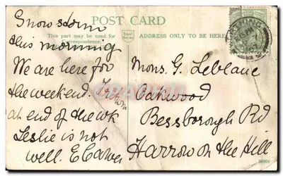 Hillbarn Lane, perto de Worthing — vista de estrada cercada por árvores — H.A. Foyster, Worthing, n° 9831730 — Verso