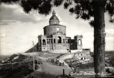 Bologna Santuario di S. Luca — widok panoramiczny świątyni z odwiedzającymi — wyd. Carovendita, n°29