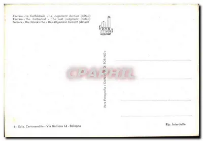 Ferrara - Catedral - Juízo Universal (detalhe) — editor SDV.B, série 6 — Verso