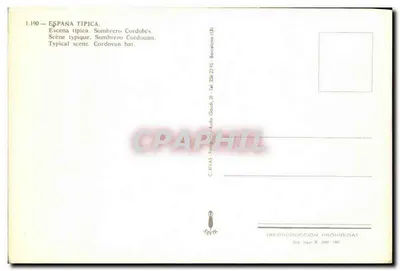 Mulher com sombrero cordobés — Editor C. RIVAS, Barcelona — Número de série 1.190 — Verso