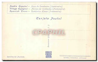 Casa de Cambados (Pontevedra) — Międzynarodowa Wystawa w Barcelonie 1929 — Editorial Fotográfica Barcelona — Rewers