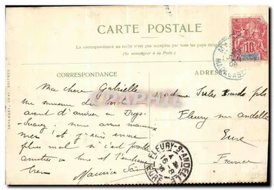 Indyjska chatka (Kraj Kikuyu), przez Mombasa — Compagnie des Messageries Maritimes, wydane przez Devambez, Grav. Wydawcy — Rewers