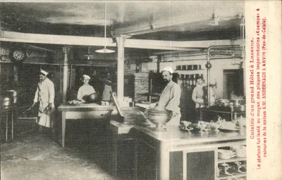 Cuisine d'un grand hôtel à Lucerne — plaques imperméables « Kosmos » — A.W. Andernach & Keller frères