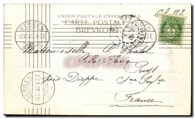 Bergen — Widok z Fjeldveien — Souvenir Borre — Wydawca Borre — Rewers
