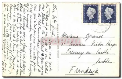 Glanerbrug — widok dzielnic i granicy — wydawca Uigave J. J. Blennd — Rewers