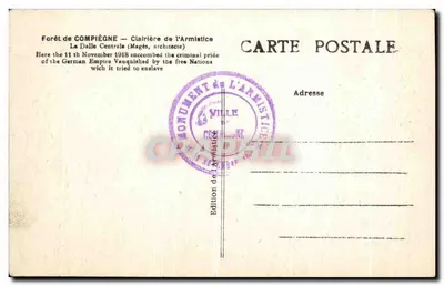 Las Compiègne — Dalle Centrale — Pomnik Armistycznego — L'H. Paris — Rewers