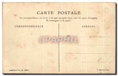 Tunísia - Korbous. Velhos Banhos Romanos — Ol. Cherouitte, Agenda P.L.M. 1924 — Verso