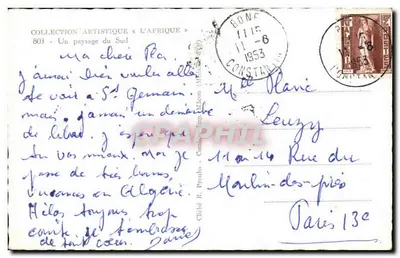 Cena de rua em Constantine — Coleção artística «L'Afrique» — Cliché R. Prodhon, n°803 — Verso