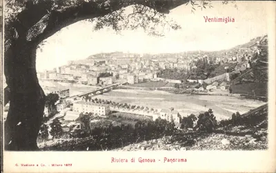 Ventimiglia — Riviera di Genova — panorama — G. Madiano e Co. - Milano 1822