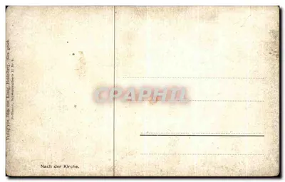 Scena di paese — davanti alla chiesa — editore Hoffmann, Heidelberg — Verso