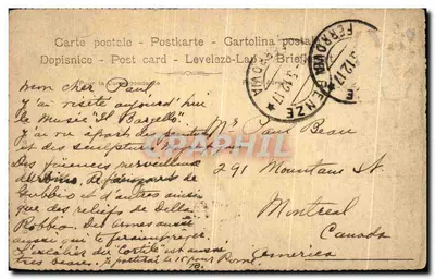 Vintage Postcard Firenze Certiesa nel Chiestre Grande — Back