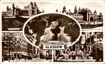 Glasgow — Galerias de Arte, Kelvingrove, Glen Rouken, Sala de Esculturas — editor desconhecido, n° 12A