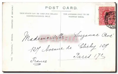 Parloiry Lorda Antrim — Widok na basaltowe kolumny — Wydawca 'National' seria — Rewers