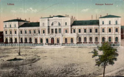 Estação de Libau — Romuyer Bahnhof — H. Turk, Libau