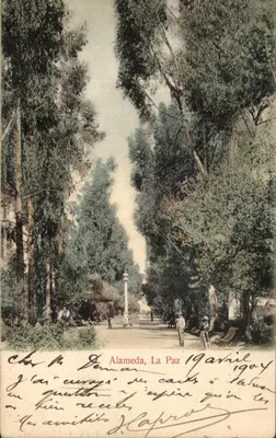Alameda, La Paz — vista de um parque arborizado — editor não visível, número de série não visível
