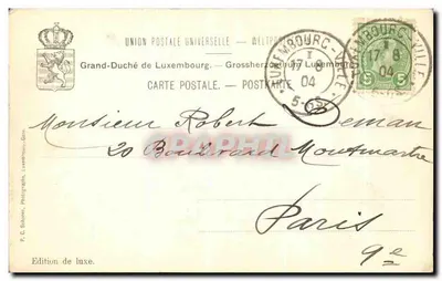 Luxemburg — Dolina Clausen-Pfaffenthal, most północny, widok z promenad Fort Thungen — P. C. Solenne, wydanie luksusowe, nr 42 — Rewers