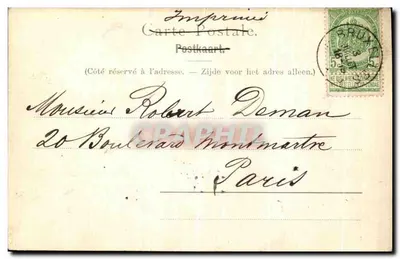 Hôtel des Postes — Bruksela — wydawca G. & Co., Drezno, n° 4076 — Rewers
