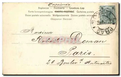 Praga — Widok z Petřín na Małą Świątynię — wydawca nieznany, nr seryjny 1937 — Rewers