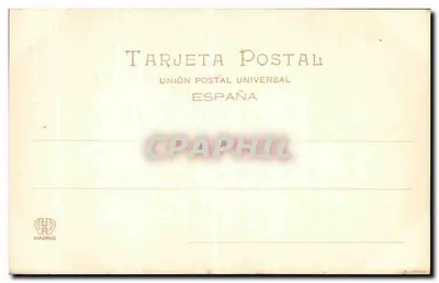 A Grande Fontaine de la Dina — Detalhe — União Postal Universal, Madrid — Verso