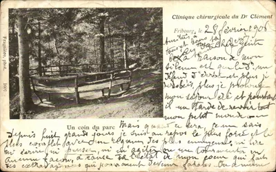 Un coin du parc — Clinique chirurgicale du Dr Clément — Fragnière, phot. 1607