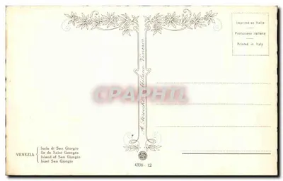 Vêneto — Vista da ilha de San Giorgio — Editor A. Sorbello, n° 4338-12 — Verso