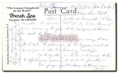 S.S. De Grasse — Sala de Fumar — French Line — Verso