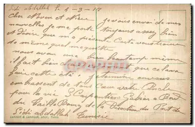 Tunis. Dzielnica arabska. — Widok panoramiczny — Lehner & Landrock, n° 610 — Rewers