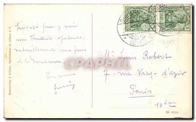 Saarbrücken-St. Johann — Reichsstraße — Kunstverlag J. Krämer a. S. — Verso