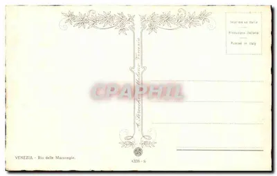 Vêneto — Rio delle Maravegie — A. Brocchini, Veneza, n° 4338-8 — Verso
