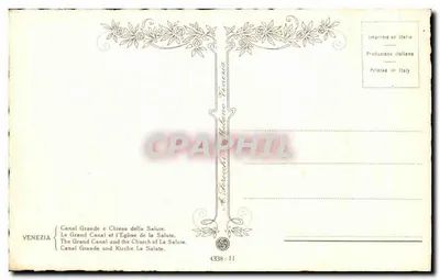 Vêneto — Canal Grande e igreja da Salute — A. Breccia, Verona, n° 4338-11 — Verso