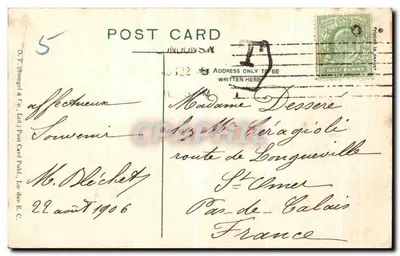 As Salas do Parlamento, Vista do Rio, Londres — O. F. Stengel & Co., Ltd. n° 43014 — Verso