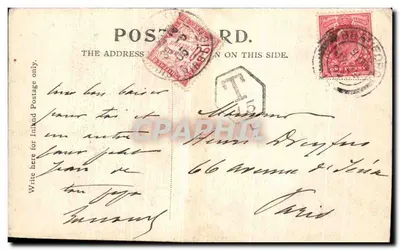 Bilhete postal antigo Ivegate Bradford — Verso