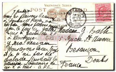 Queen Victoria Street, Londra, E.C. — vista animata di strada con insegne 'Thomas Clover Gas Meters' e 'Carter's Seeds' — Serie Valentine's — Verso