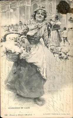 Vendedora de Lilas — ilustração de Hauser y Menet — série 546 — Madrid