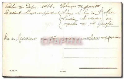 WENECJA - Pałac Ducale — widok na pałac z kolumną św. Marka — wydawca S.G.V., n° 44990 — Rewers