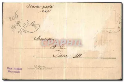 Bilhete postal antigo Bitte Gegen das Licht zu Halten Ange — Verso