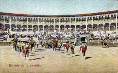 Entrada da cuadrilha — espetáculo de touro-corrida — editor não identificado