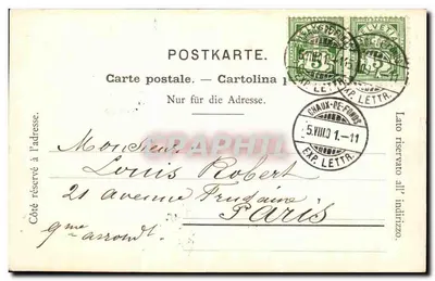 Chaux-de-Fonds — Avenue de la Gare — Er. Robert, wydawca z Neuchâtel — Rewers