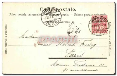 Chaux-de-Fonds — widok ulicy głównej z tramwajem — Wydawnictwo Burge-Lith. nr 7 — Rewers
