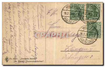 Stara pocztówka Joh Riedel Tausedenschonchen — Rewers