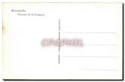 Roncesvalles — Cloître de la Colegiata — Phototypia Hauser y Menet, Madrid — Verso