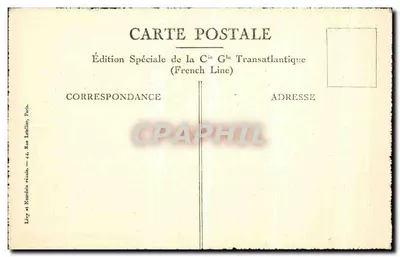 Paquebot "SUFFREN" — Uma Cabine — Typical State Room — Verso