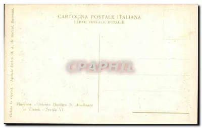 Interior da Basílica de São Apolínaro — Ravena — Editor D. A. De Stefan, classe VI — Verso