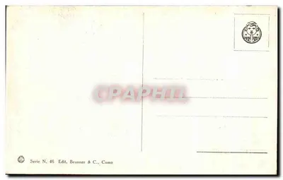 Statek żaglowy — zachód słońca — Brunner & C., Como, seria N. 46 — Rewers
